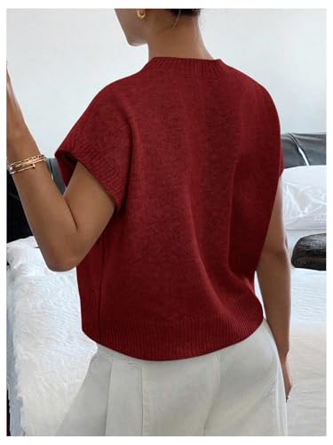 Image of SOLY HUX Women's Short Sleeve Sweater 3D Floral Sweaters Pullover Tank Tops Knit Vest Trendy Fashion Clothing