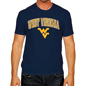 Campus Colors NCAA Adult Gameday Cotton T-Shirt – Premium Quality – Semi-Fitted Style – Officially Licensed Product (West Virginia Mountaineers – Blue, Small)