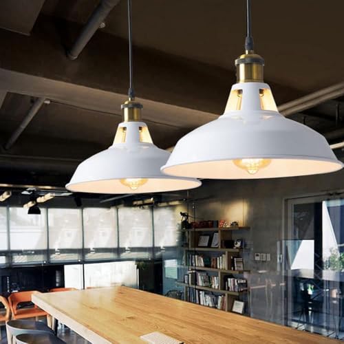 DC VOLTAGE Modern White Light Shade with Metal Easyfit Bulb Guard 16cm x 30cm - Image 4