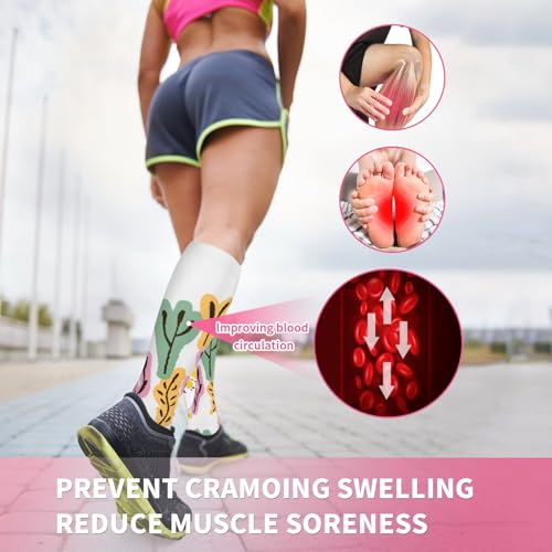 Image of Sooverki Compression Socks for Women & Men 6 Pairs is Best Supportive Knee High Stockings for Circulation, Travel, Nurses