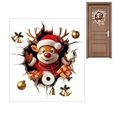 Weihnachts-Wandaufkleber – Abnehmbares Cartoon-Weihnachtsmann-Aufkleber-Set, Festliche Boden- Und Wanddekoration, Festlicher Weihnachtsakzent Für Kinder Und Erwachsene | Lustige Saisonale Dekoration |