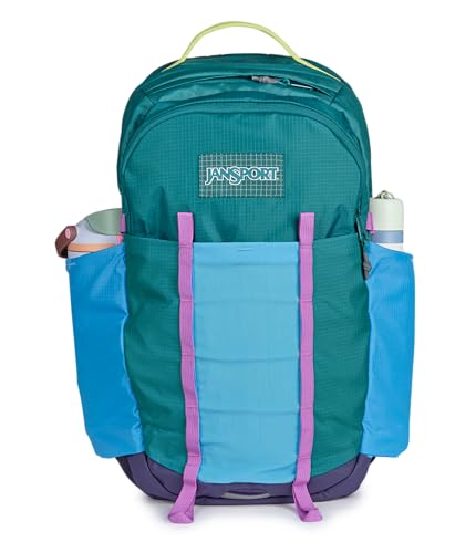 Image of JanSport 34L All Around Pack - 15 inch Laptop Sleeve, Emerald Pool | Versatile Rucksack w /Hydration Sleeve, Reflective Accents & Safety Whistle