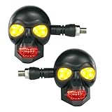 Genérico Luces Intermitentes de Moto | Lámpara Universal Impermeable En Forma De Calavera 12V,Luz De Intermitente Para Motocicleta | Para Exterior Interior Conducción Supervivencia Emergencia Apagón