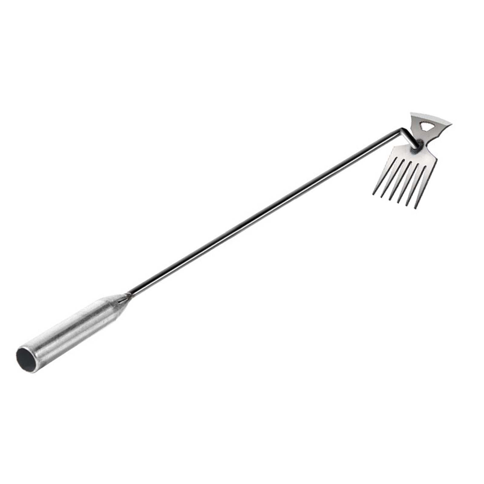 Arracher Les Mauvaises Herbes, Outil Multifonctionnel Argenté pour Désherber et Arracher Les Mauvaises Herbes des Cultures Potagères, 73 cm 6 Dents