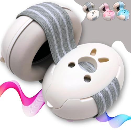 Bebe Life Baby Earmuffs - Hearing Protection for Toddlers - Certified - Noise Reduction Headphones, Improves Sleep, Travel Airplanes Concerts Fireworks (Scandi Grey)