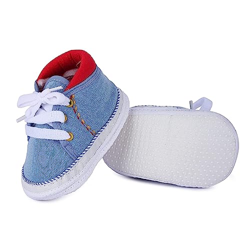 Image of Butterthief Unisex Baby Prewalking Shoes for Newborn Boys & Girls | Soft Sole Infant Bootie with Anti-Slip Bottom | Lightweight Cotton Footwear Early Walker Shoes (6-9 Months, 12 CM)