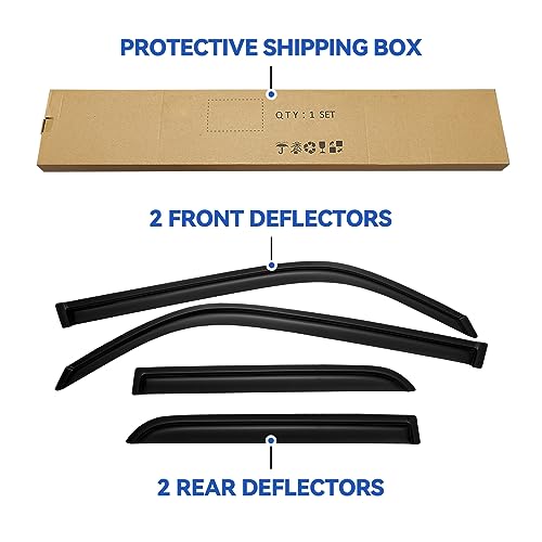 Image of Window Visors Rain Guards for 2010-2024 Toyota 4Runner, Out-Channel Window Vent Wind Deflectors Visors Shades for 10-24 4 Runner