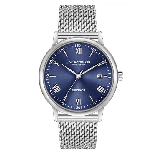 Joh. Rothmann Reloj analógico para hombre Japón automático con pulsera de acero inoxidable plata 10030155, plata, Pulsera