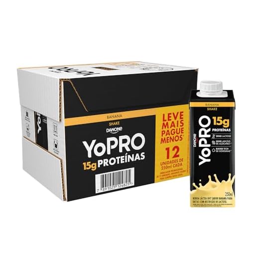 YoPRO Bebida Láctea UHT Banana 15g de proteínas 250ml - 12 unidades