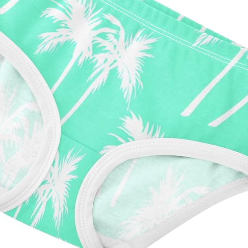 Cotton Girls Underwear Toddler White Palm Tree Mint Green Little Girl Panties Funny Briefs Undies Kids 2t4
