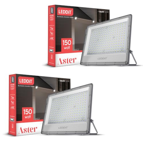 Image of 150W LED Flood Light | Outdoor Security Light | Pack of 2 | IP66 Waterproof LED Flood Light | heavy-duty aluminum body | Cool White | high brightness | wide coverage | 2-year warranty.