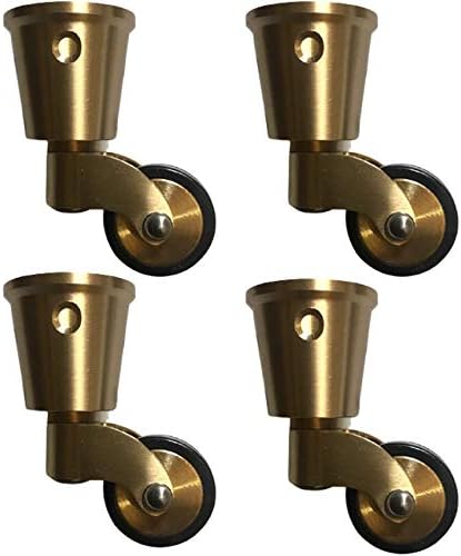 4x Messing Möbelrollen 24mm - 360° Schwenkbar Ohne Vorbau Für Kleine Möbel