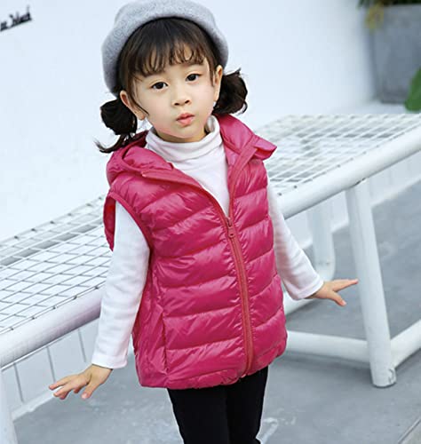 Solid Color Warm Vest for Kids Boys Sleeveless Thick Down Hooded Jacket Teen Girls Winter 𝗛oodie Vest Coat4