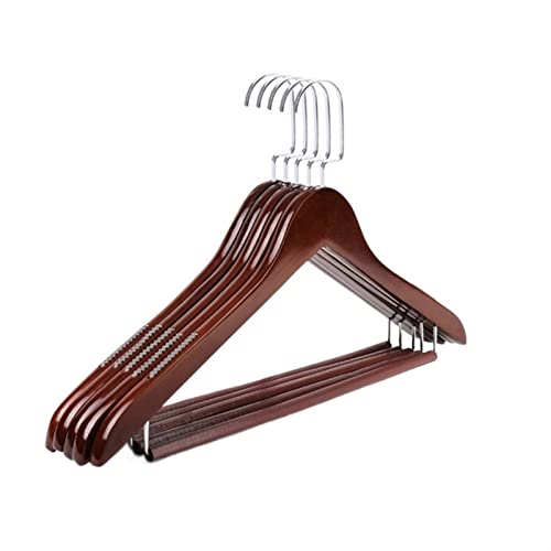Canmetinee Perchas Perchas de Traje de Madera, Acabado Liso, Perchas de Madera con Barra de pantalón sin Deslizamiento, Gancho Giratorio de 360 y Muescas for la Camisa de pantalón Perchas Ropa