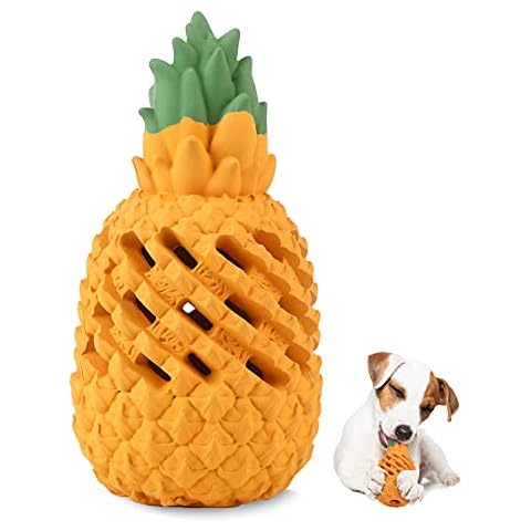 Beewarm Pineapple Dog Chew Toys for Aggressive Chewer- Lifetime Replacement, Indestructible Interactive Treat Toys for Large Medium Small Dogs - Fun to Chew, Chase and Fetch (X-Small) Cover
