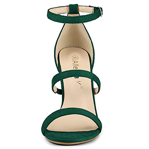 Allegra K Allegra K Women Open Toe Triple Straps Stiletto High Green Heel Sandals 9 m US