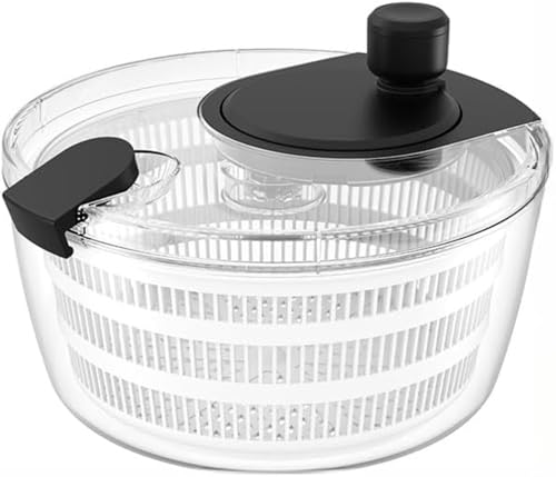 Zetify 電動サラダスピナー サラダスピナー 野菜スピナー 野菜水切り機 電動ザル 高速水切り機 野菜 果物 USB充電 キッチンツール ドリップバスケット 大容量 調理器具 大容量 果物野菜脱水機 耐高温温度 (マニュアル,とうめいしょく)