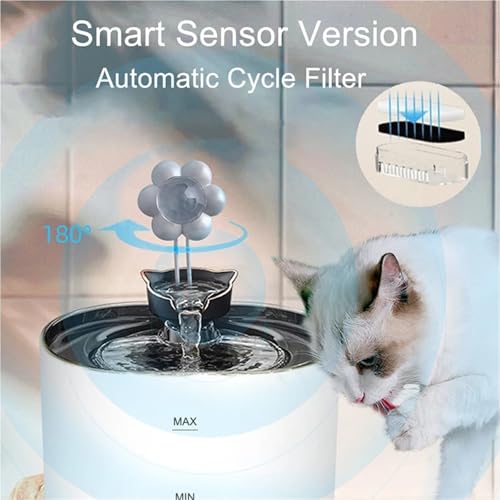 Fuente de agua inteligente para gatos 2.2L con filtro miniatura 4