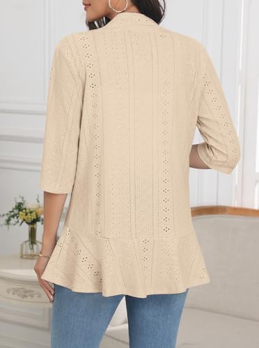 Askyes Netted Knit Ruffle Cardigan