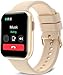 Produktbild BRIBEJAT BT4 Smartwatch Damen mit Telefonfunktion,1,75'' Touchscreen Fitnessuhr wasserdichte IP68, 28 Modu Sportuhren mit Schrittzähler Schlafmonitor Echtzeit Herzfrequenz für Android iOS,Hell Gold
