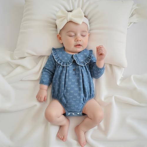 Douhoow Baby Girl Sweatshirt Romper Infant Baby Dress Romper Long Sleeve Button Bodysuit Fall Winter Festival Outfits4