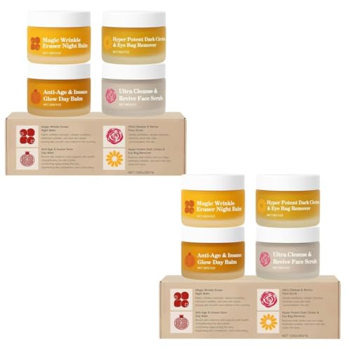 Set de Cuidado para Piel Madura, Crema Antiedad 4 en 1, Hidrata, Reduce Manchas, Unifica el Tono de la Piel, Deja la Piel Suave, Firme y Radiante