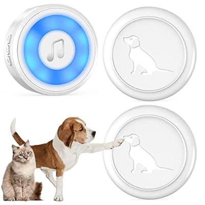 KYG Wireless Dog Doorbell, IP65 Waterproof Dog Bells Toilet Training, 2 Transmitters Doggie Doorbell 1000ft Range with 20 Chimes 4 Modes LED Flash Wireless Doorbell