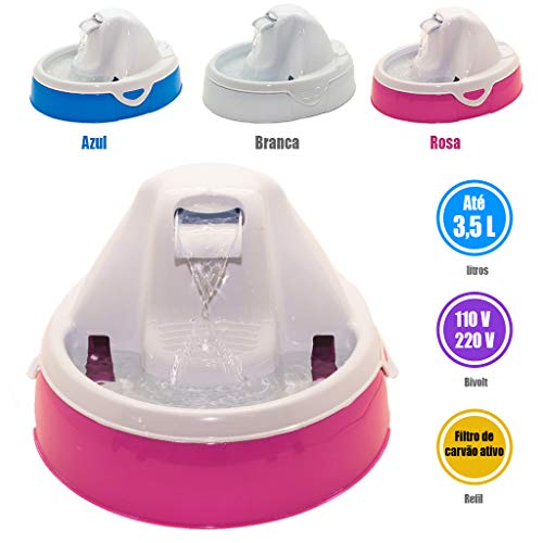 Fonte Aqua Flow BivoL Vermelha e Branca Amicus para Gatos, Vermelha e Branca