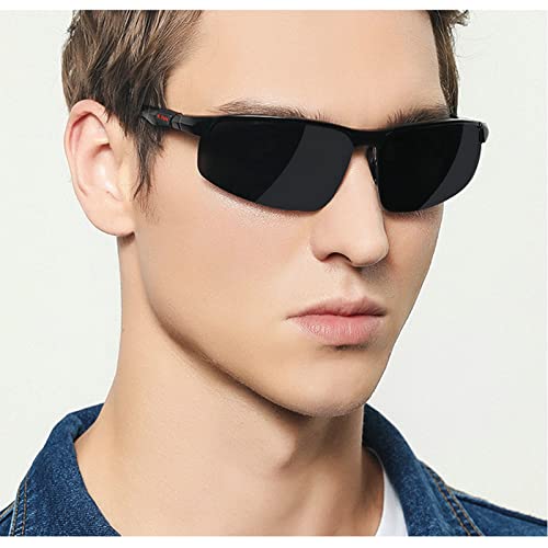 mincl Full Frame Polarized Reader Sunglasses for Men and Women, Wrap Around Sports Sun Reading Glasses UV Protection (black, 1.25x)