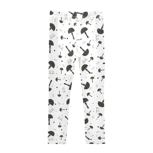 Gothic Mushroom Girls Leggings,Workout Leggings for Girls Toddler Athletic Leggings Size for 3-10T2