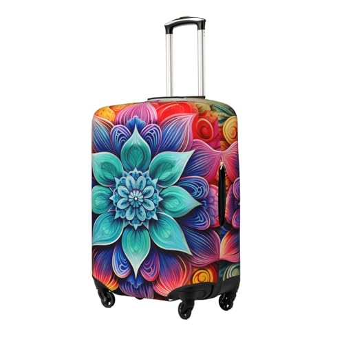 Abstract Mandala Floral Elastic Luggage Cover Suitcase Protector, Anti-Scratch Stretchy Washable Dustproof Travel Suitcase Cover Fits 29"-32" Luggage2