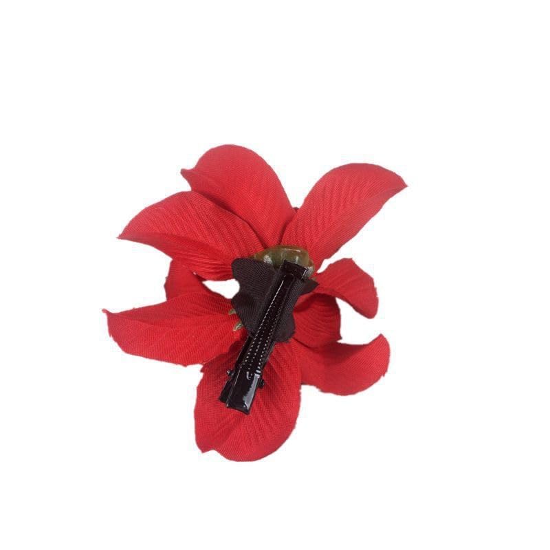 Set de 5 pinzas de cabello con flores Hawaiian Lily para mujeres y niñas, accesorio de moda bohemio para bailarinas, bodas y fiestas en la playa miniatura 2