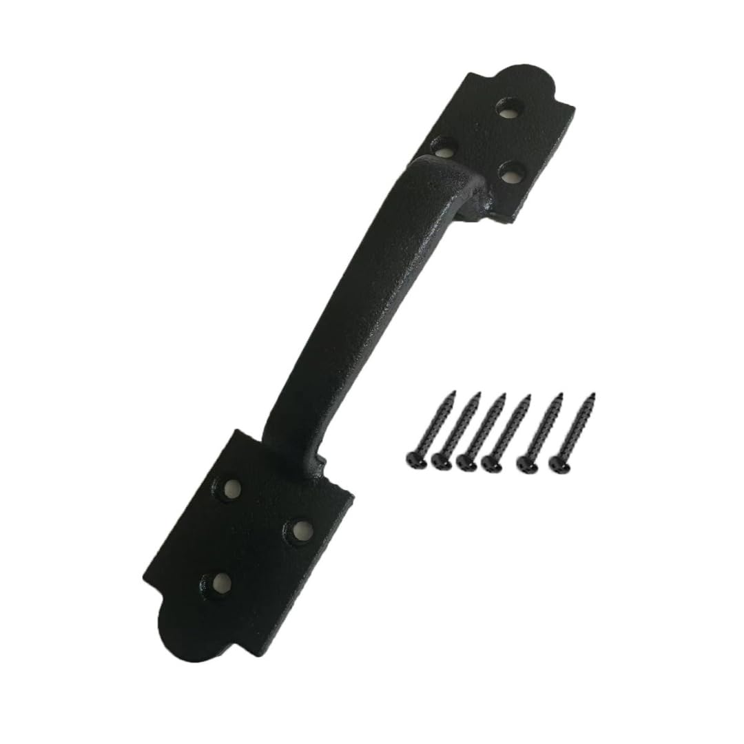 9" Spade Cast Iron Barn Door Handle, Black Outdoor Gate Pull