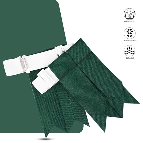 EZE Kilt Flashes for Men with Heavy Buckle Adjusters, Plain & Tartan Kilt Sock Flashes Acrylic Wool4