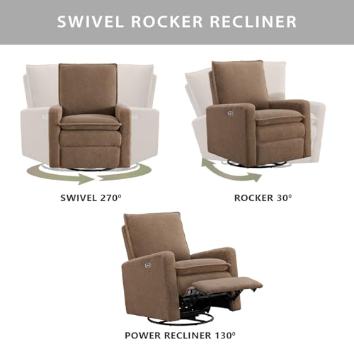 Image of Oxford Baby Uptown Power Recliner /Glider, Teddy Brown
