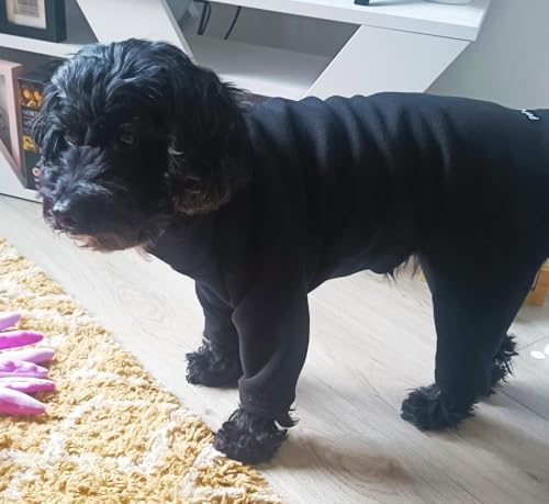 Warmes vierbeiniges Hunde-Fleece, superweich, witterungsbeständig (Schwarz, Medium)