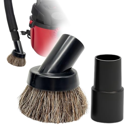 for Shop Vacs Replacement Vacuum Brush Attachment 1.25 Inch (32mm) with Soft Horsehair Bristles - 1-1/4 Vacuum Accessories Compatible with Milwaukee M18 Eureka Mighty Mite 3670M & More