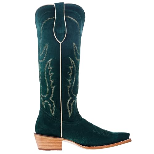Tony Lama Women`s Emerald Suede Vamp 15In Emerald Suede Top Boot4