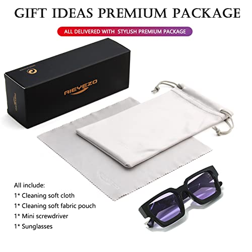 Image of AIEYEZO Square Sunglasses for Women Men Square Thick Frame Sun Glasses Simple Designer Style Shades