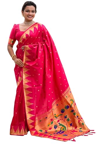 SGF11 Women's Paithani Soft Lichi Silk Kanjivaram Sarees With Blouse Piece product image 8