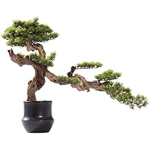 Artificial Bonsai Tree 26Inch Artificial Bonsai Pine Tree,Faux Ceramic Potted Plant Desk Display Fake Tree Pot Ornaments,Japanese Cedar Bonsai Plant Fake Bonsai Tree