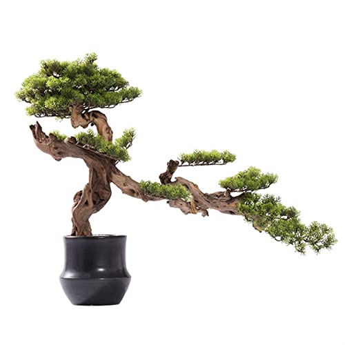 Árbol Bonsái Artificial Pino bonsái Artificial de 26 pulgadas, planta en maceta de cerámica falsa, adornos de maceta de árbol falso, planta de bonsái de cedro japonés Planta falsa en maceta Plantas ar