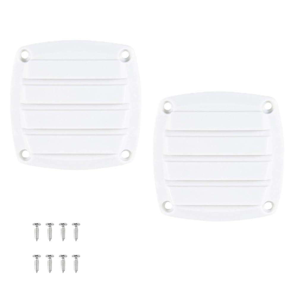 Laroal 2 Pack Nylon Boat Air Vent Louver Vent Grille Ventilation Boat Hull Cabin Vents for Ships Yacht RV (8.3cm White)