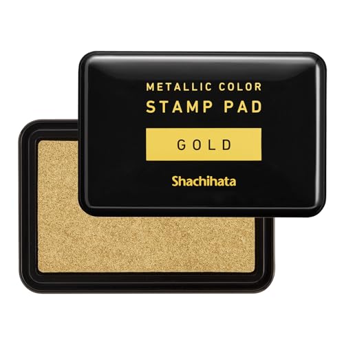 Shachihata HPM-2-GO Metallic Color Stamp Pad Gold Stamp Stand
