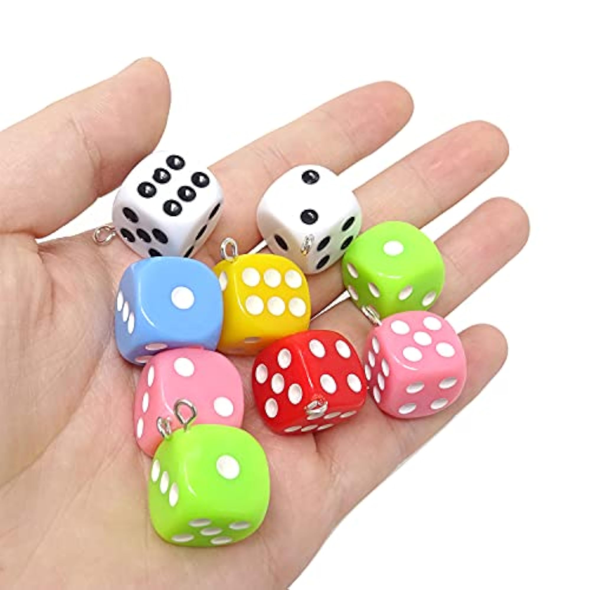 22PCS Acrylic 3D Dice Charms for DIY Jewellery