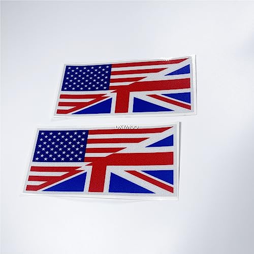Image of Car Stickers Tape for USA UK British American Flag Merged Union Jack Decal Auto Decoration Window Tail Applique 2PCS 15x7cm