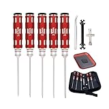 RC Car Tool Kit RC Hex Driver Set 1.27mm 1.5mm 2.0mm 2.5mm 3.0mm RC Screwdriver for Car Boat Multi-Axis FPV Racing Drone RC Quadcopter Helicopter Models (Red)