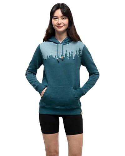tentree Women's Juniper Graphic Hoodie – Organic Cotton, Soft & Insulating, Medium Stretch for Flexibility, Regular Fit, Eco-Friendly, Comfortable Hoodie for Everyday Wear - Jasper Heather/White - L