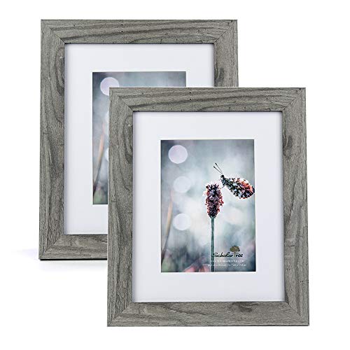 Scholartree Grey 8x10 Picture Frame set of 3 Display 8x10 without Mat or 5x7 with Mat Wall Gallery Photo Frames