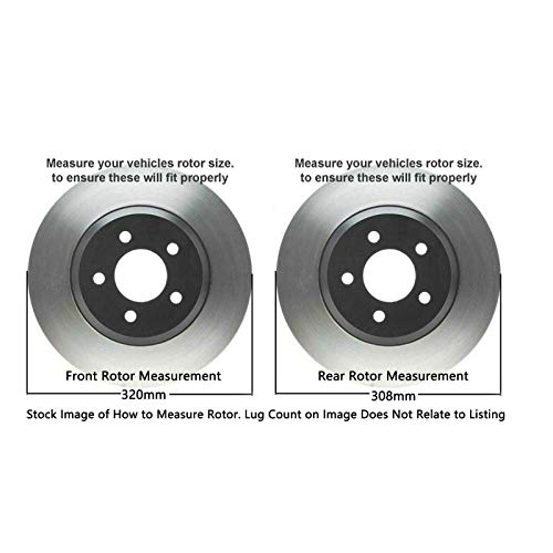 Image of Detroit Axle - Brake Kit for Infiniti G25 G35 G37 M35 M45 EX35 EX37 Q40 QX50 Nissan 350Z 370Z Drilled & Slotted Brake Rotors Ceramic Brakes Pads Replacement [12.60 inch Front & 12.13 inch Rear Rotors]